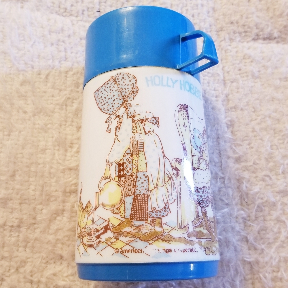 1979 Holly Hobbie Thermos American Greetings Aladdin #112 Goblet Vintage Plastic